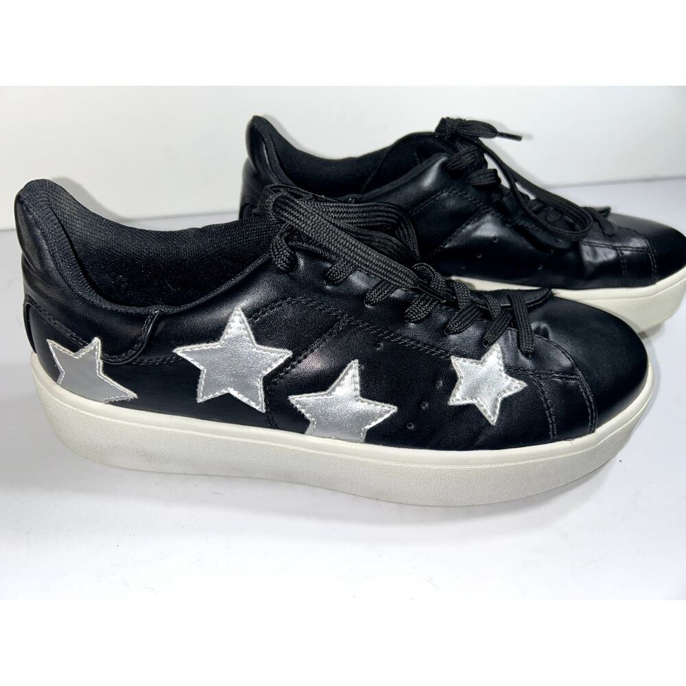 J. Adams Hero Platform Black Silver Star Sneakers Women’s Size 11
